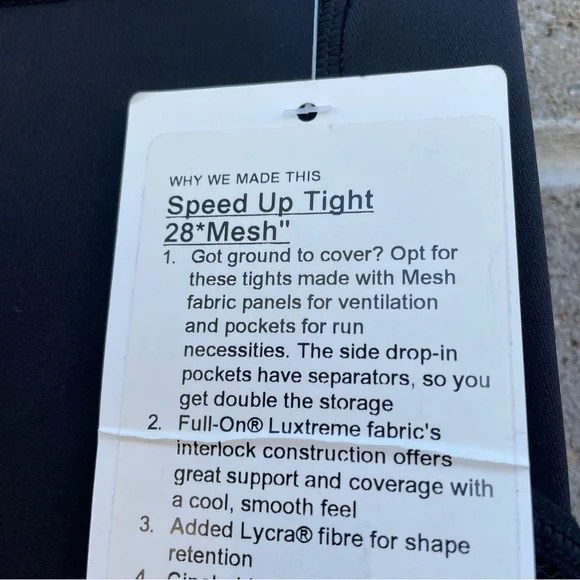 NWT Lululemon Speed Up Mesh Tight